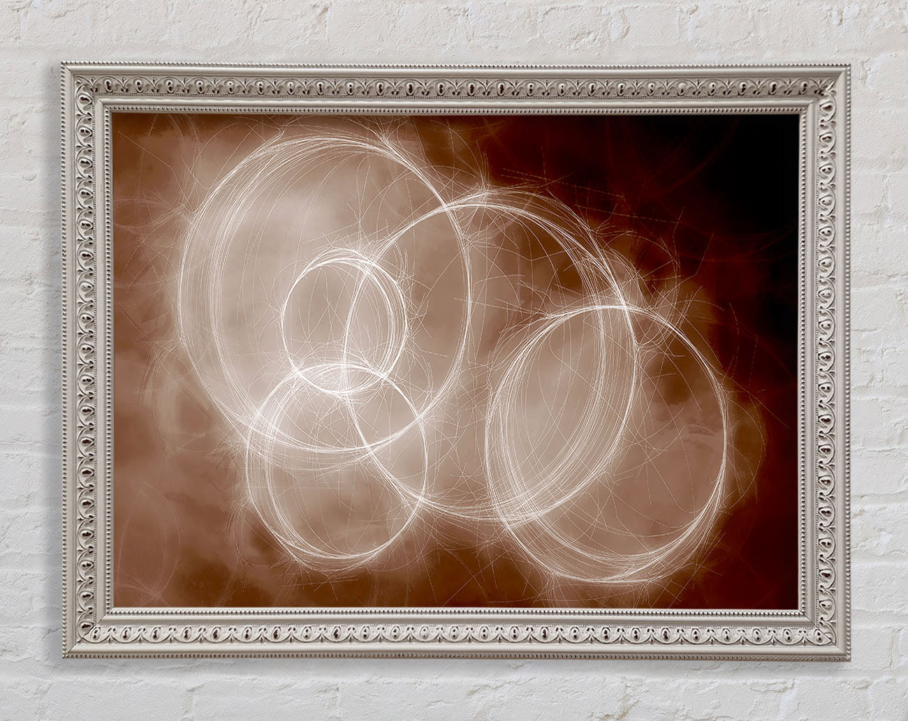 Chocolate Smoke Circles Framed Wall Art