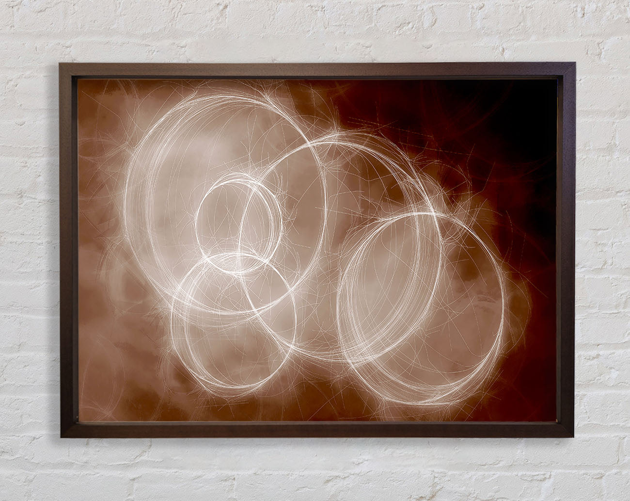 Chocolate Smoke Circles Framed Wall Art