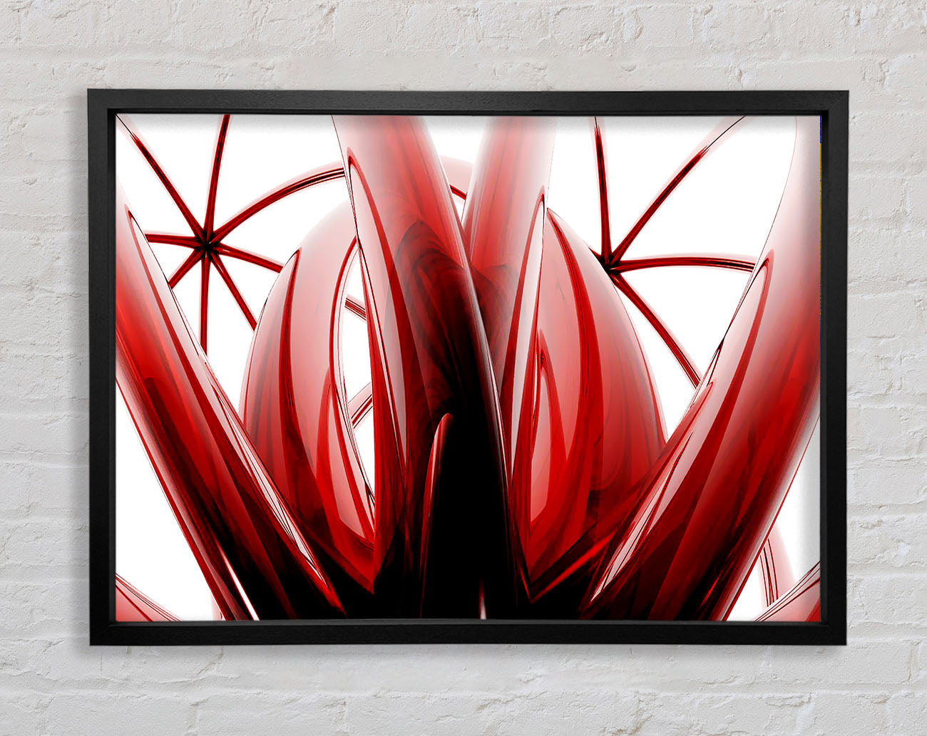 Crimson Glass Framed Wall Art
