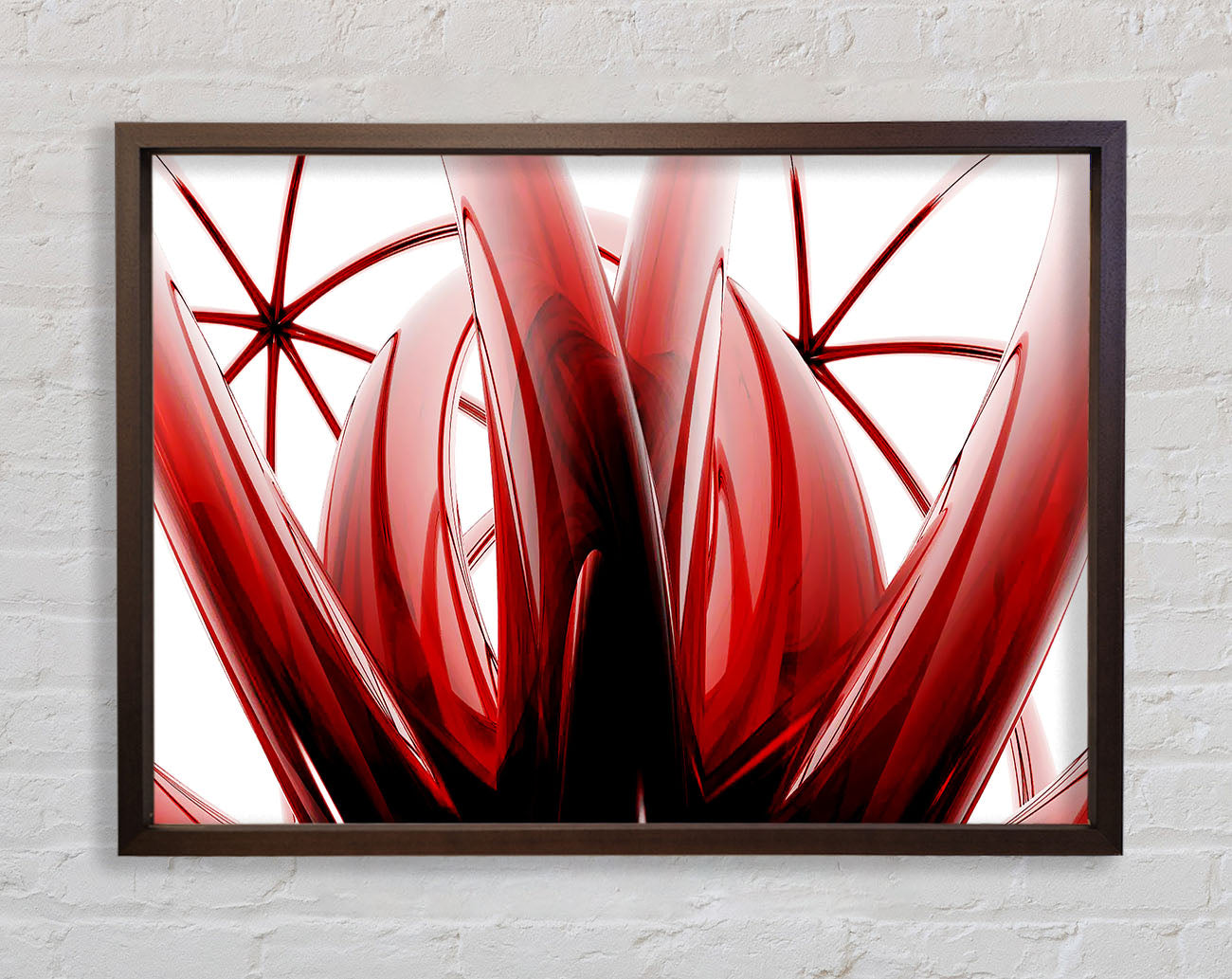 Crimson Glass Framed Wall Art