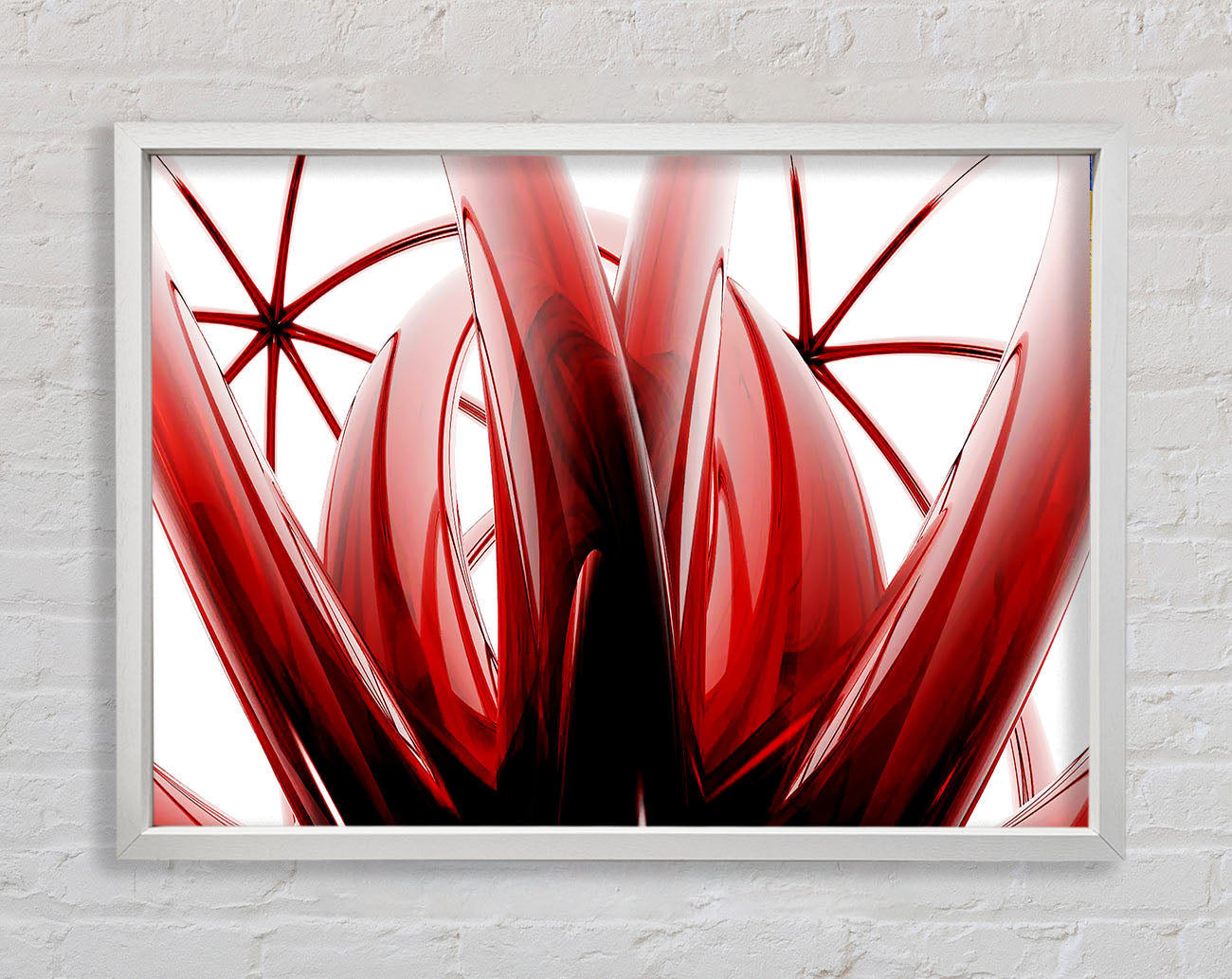 Crimson Glass Framed Wall Art