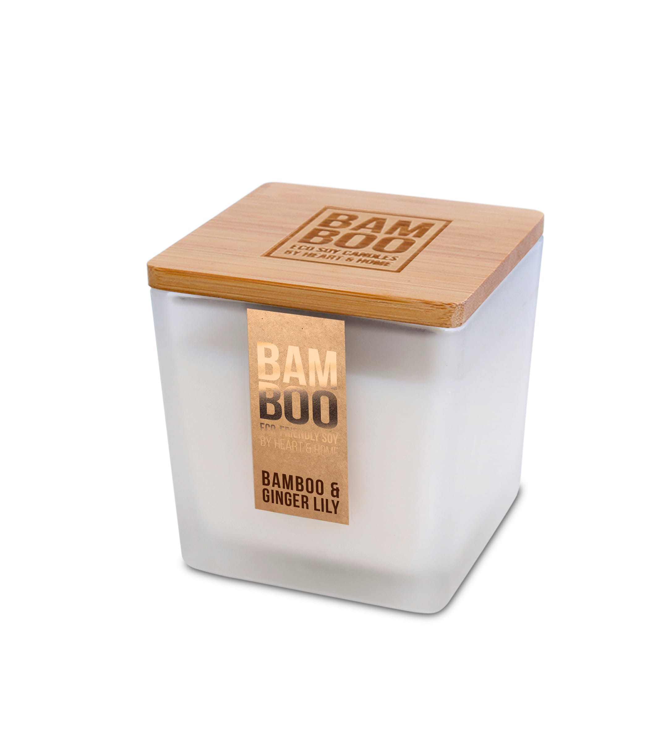 Bamboo & Ginger Lily Large Soy Candle - 40 Hours Burn - Crackling Wick