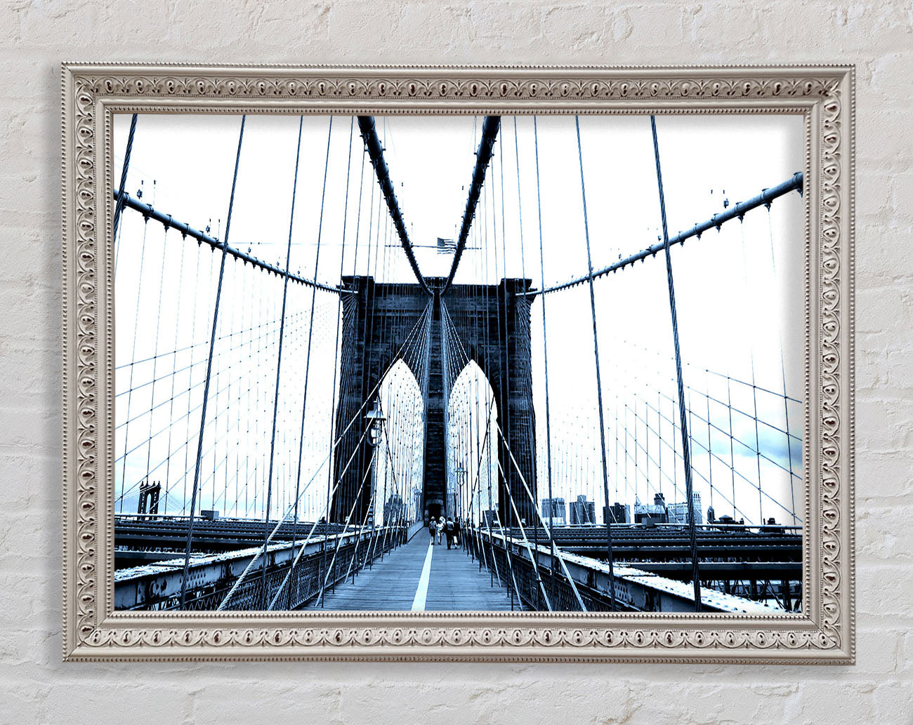 Brooklyn Bridge Blue Framed Wall Art