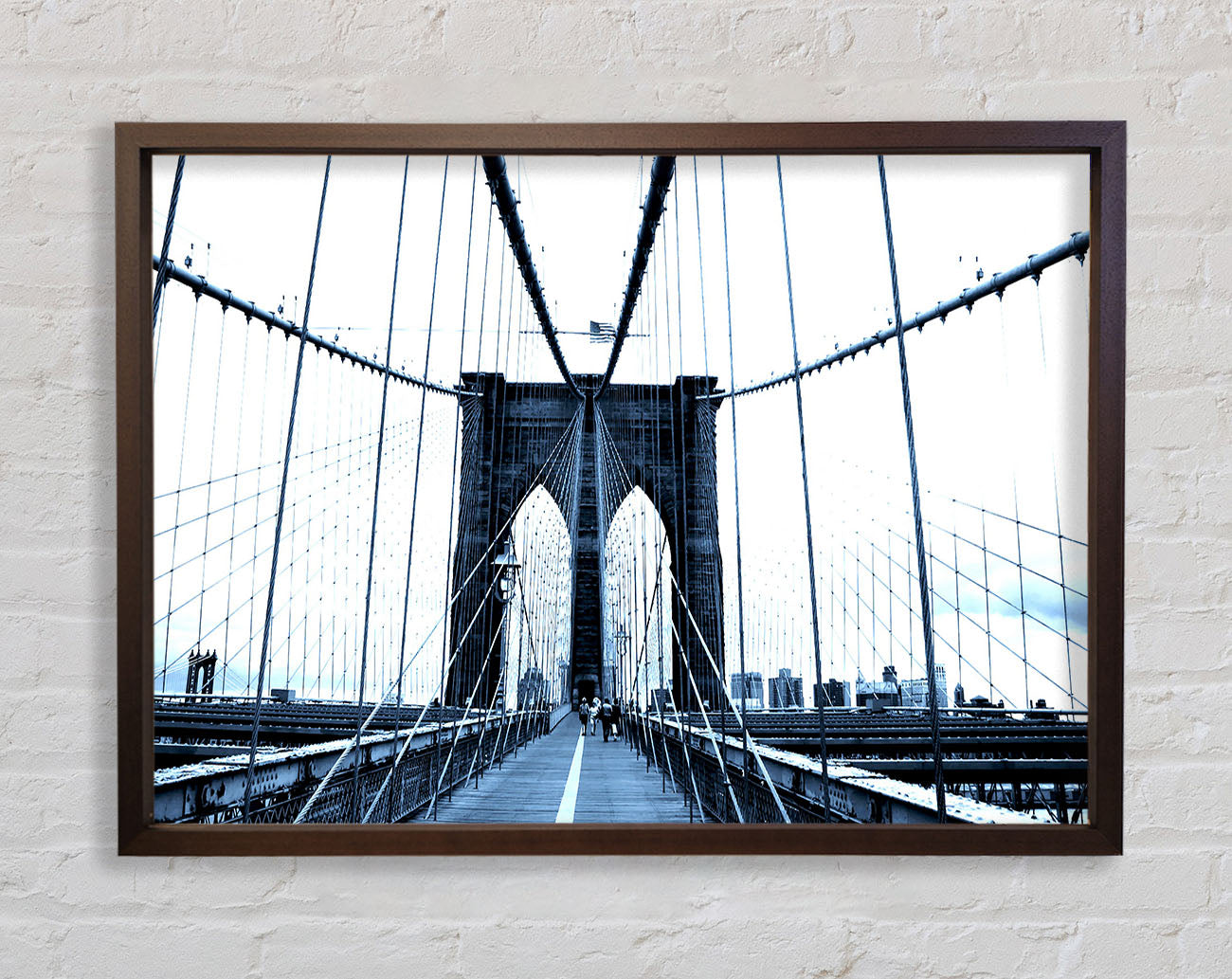 Brooklyn Bridge Blue Framed Wall Art
