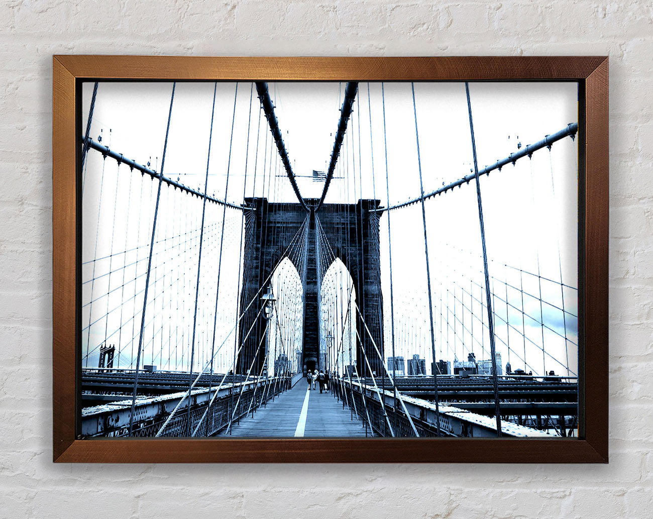 Brooklyn Bridge Blue Framed Wall Art