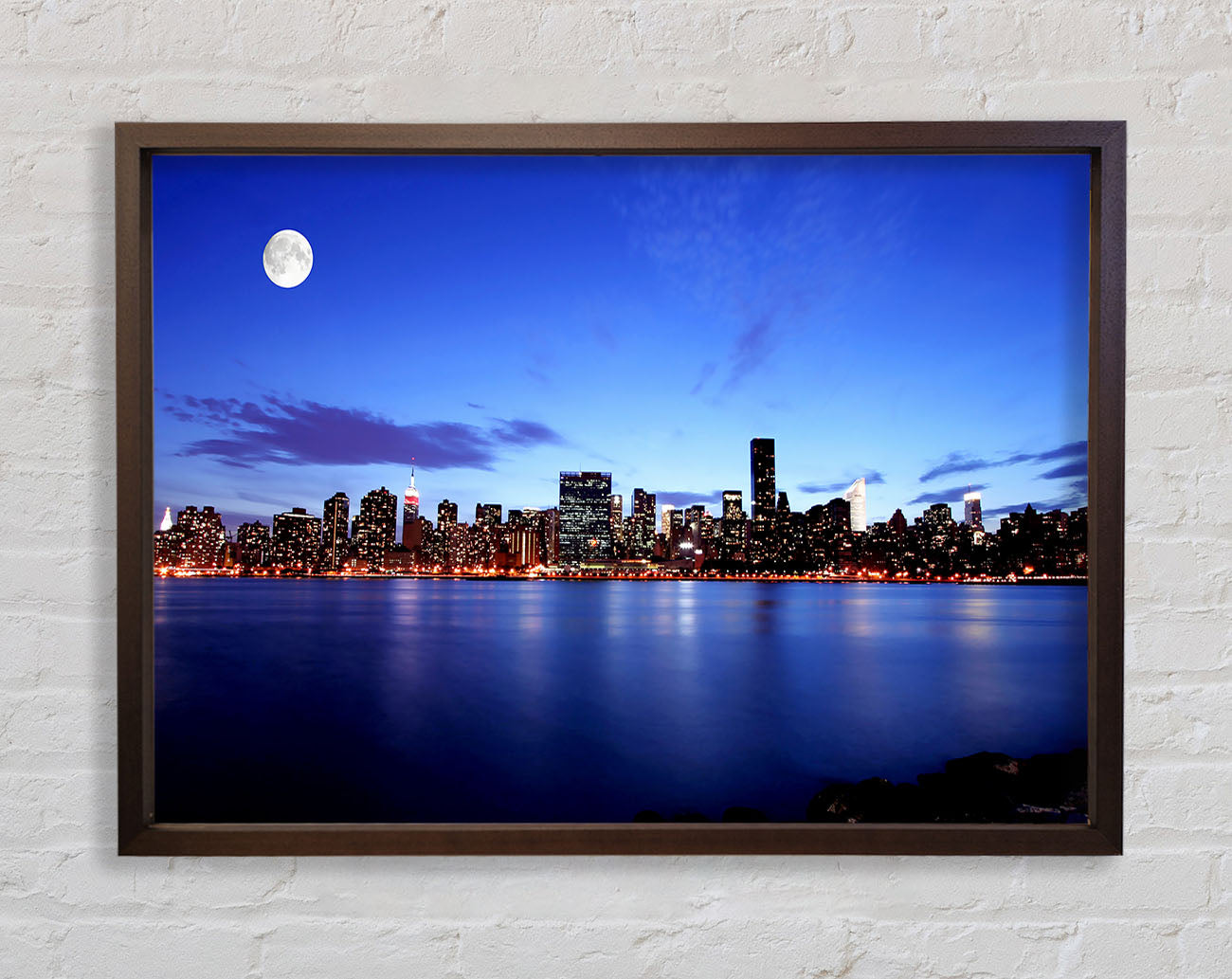 City By Moonlight Framed Wall Art