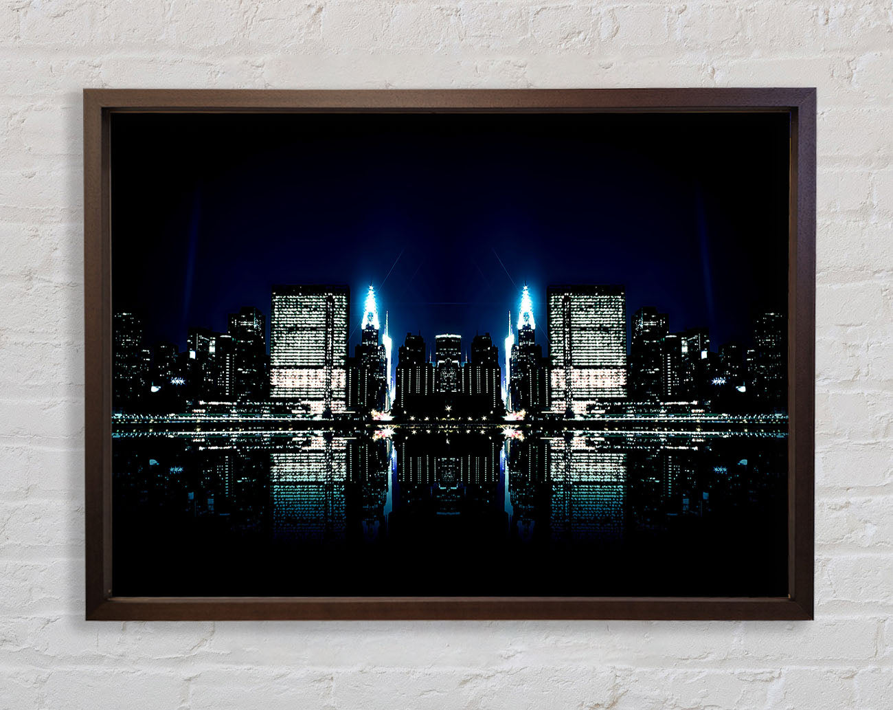 City Night Reflections Framed Wall Art
