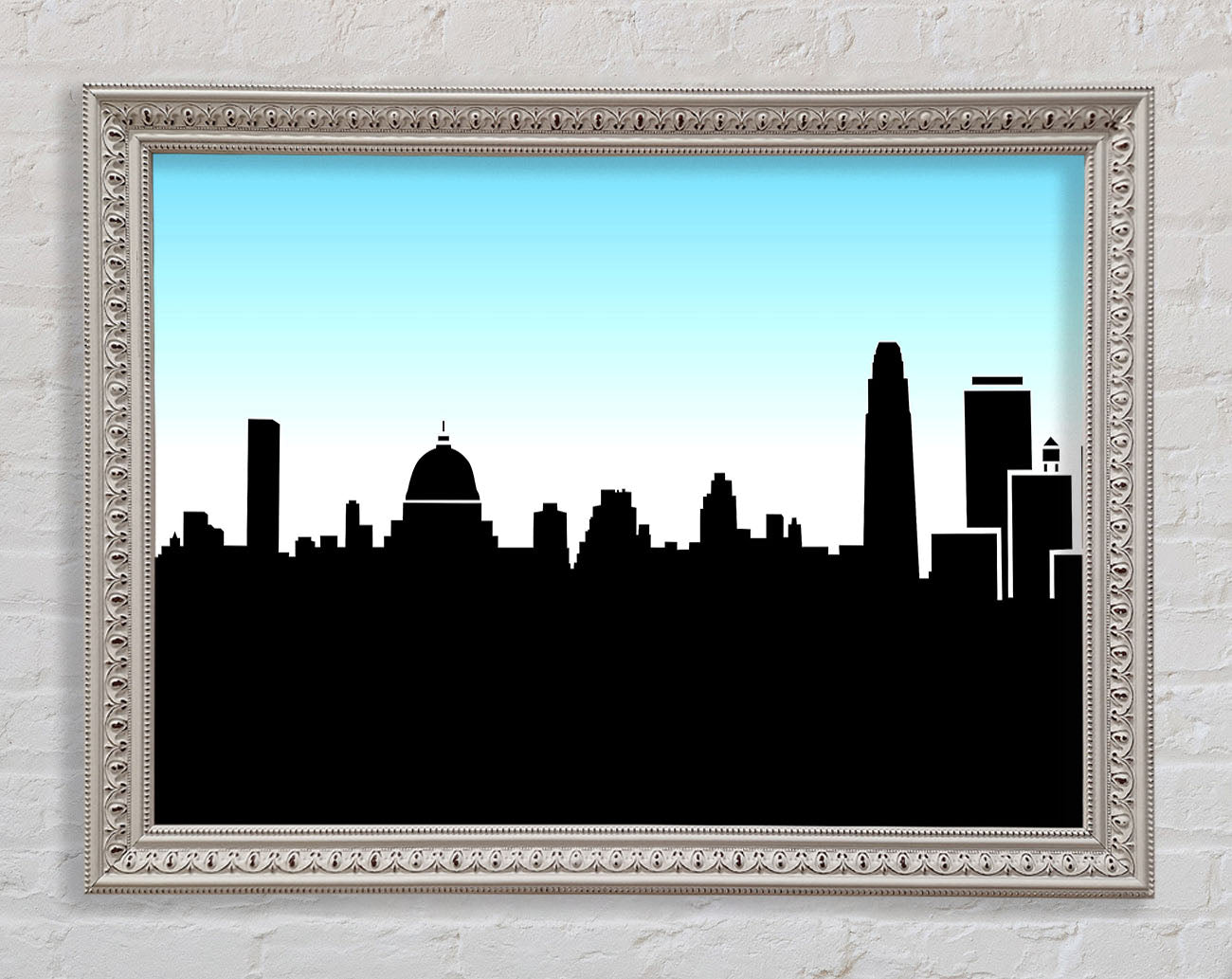 City Skyline Silhouette Framed Wall Art