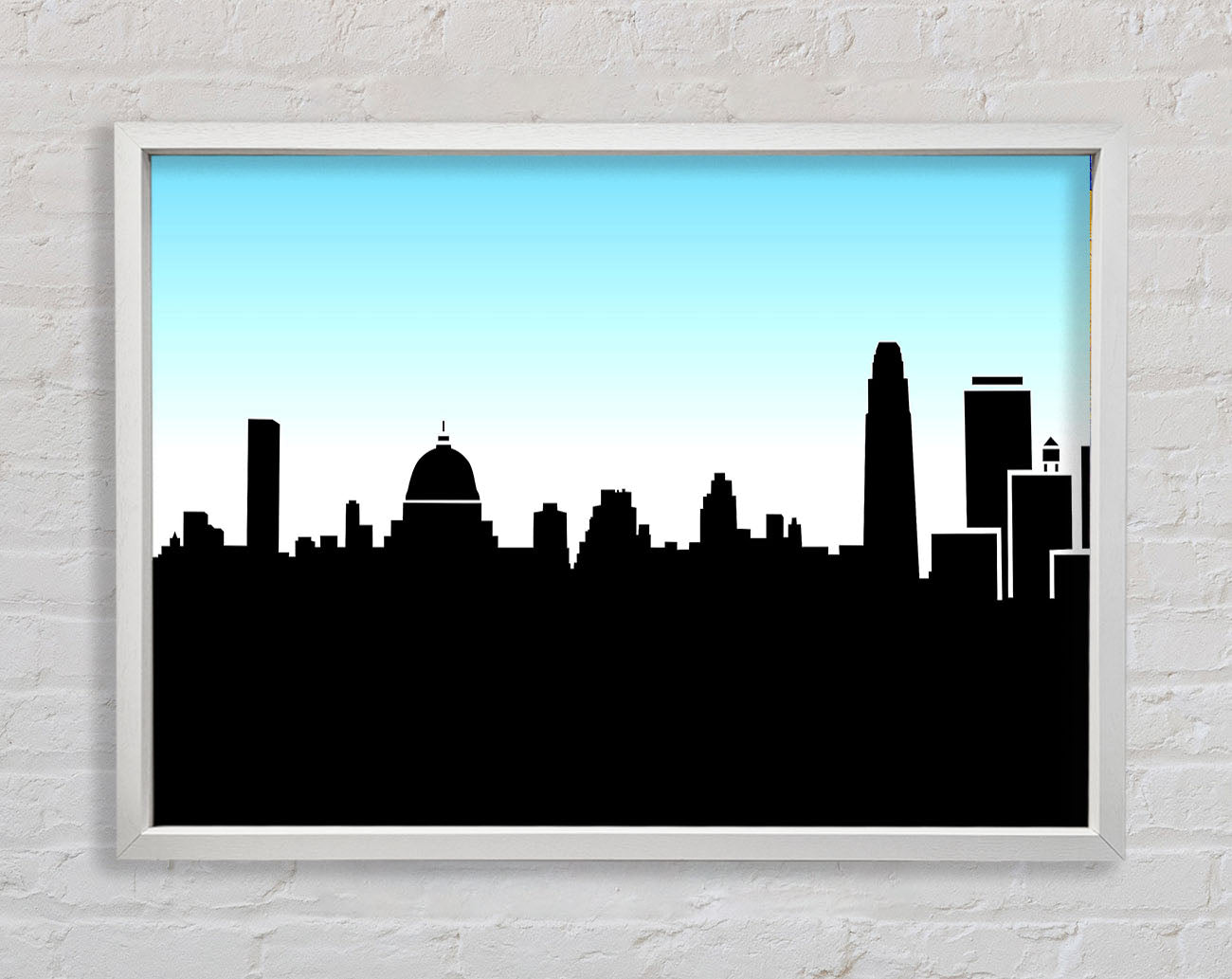 City Skyline Silhouette Framed Wall Art