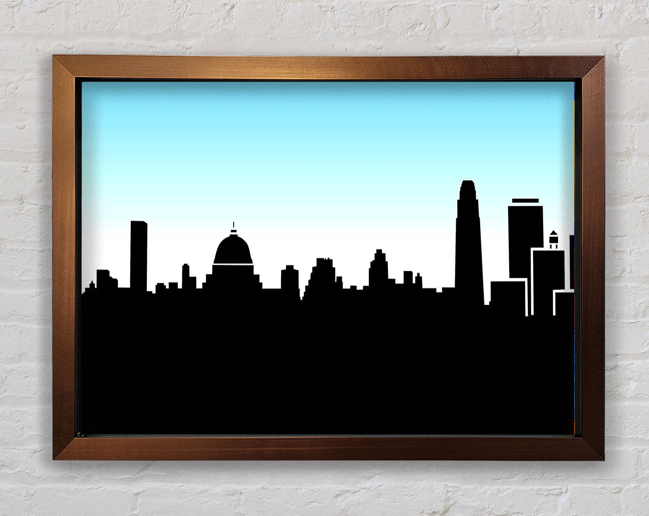 City Skyline Silhouette Framed Wall Art