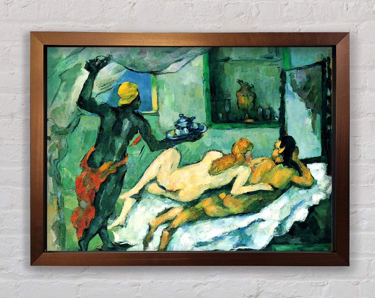 Cezanne After Lunch In Naples Framed Wall Art
