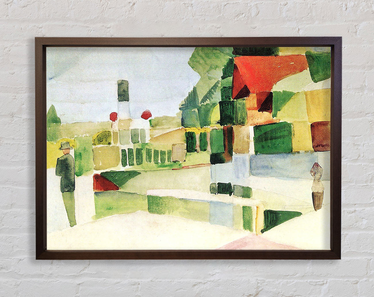 August Macke At The Ships Framed Wall Art