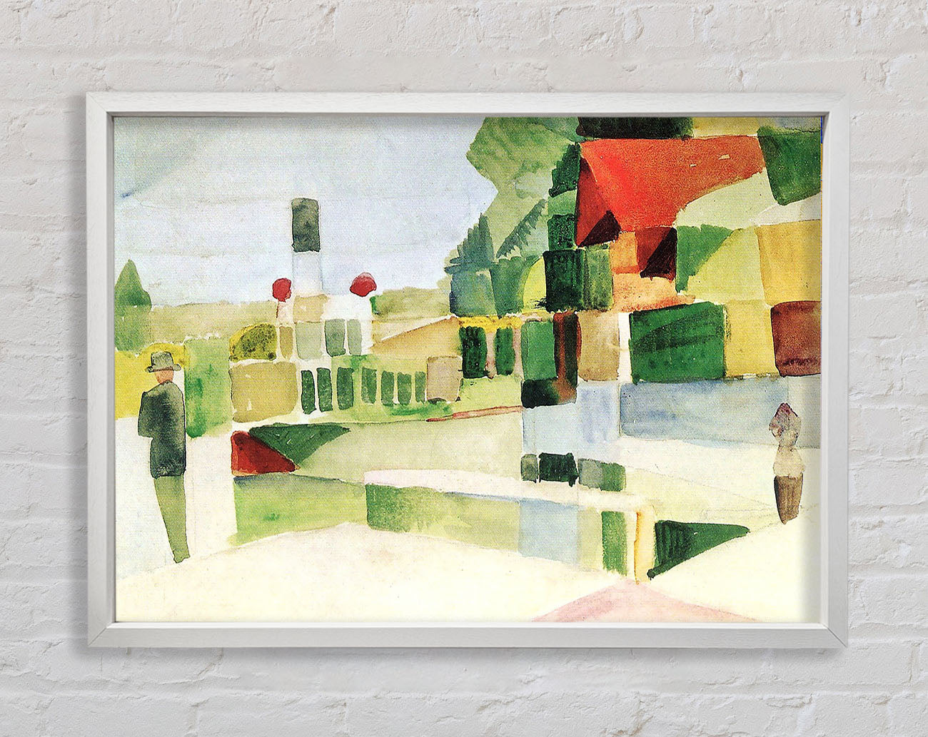 August Macke At The Ships Framed Wall Art