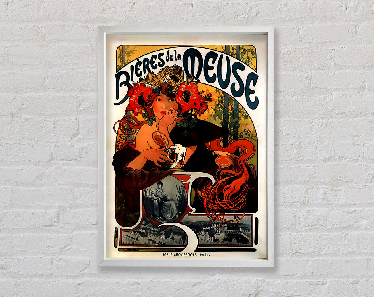 Alphonse Mucha Bieres De La Meuse Framed Wall Art