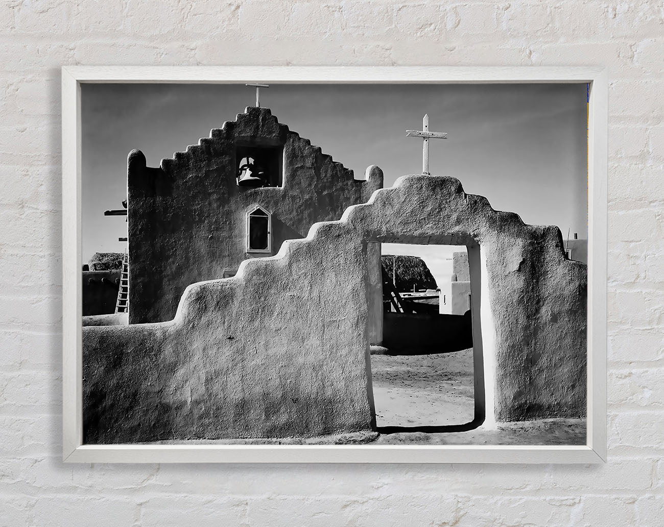 Ansel Adams Church In Taos Pueblo New Mexico 2 Framed Wall Art