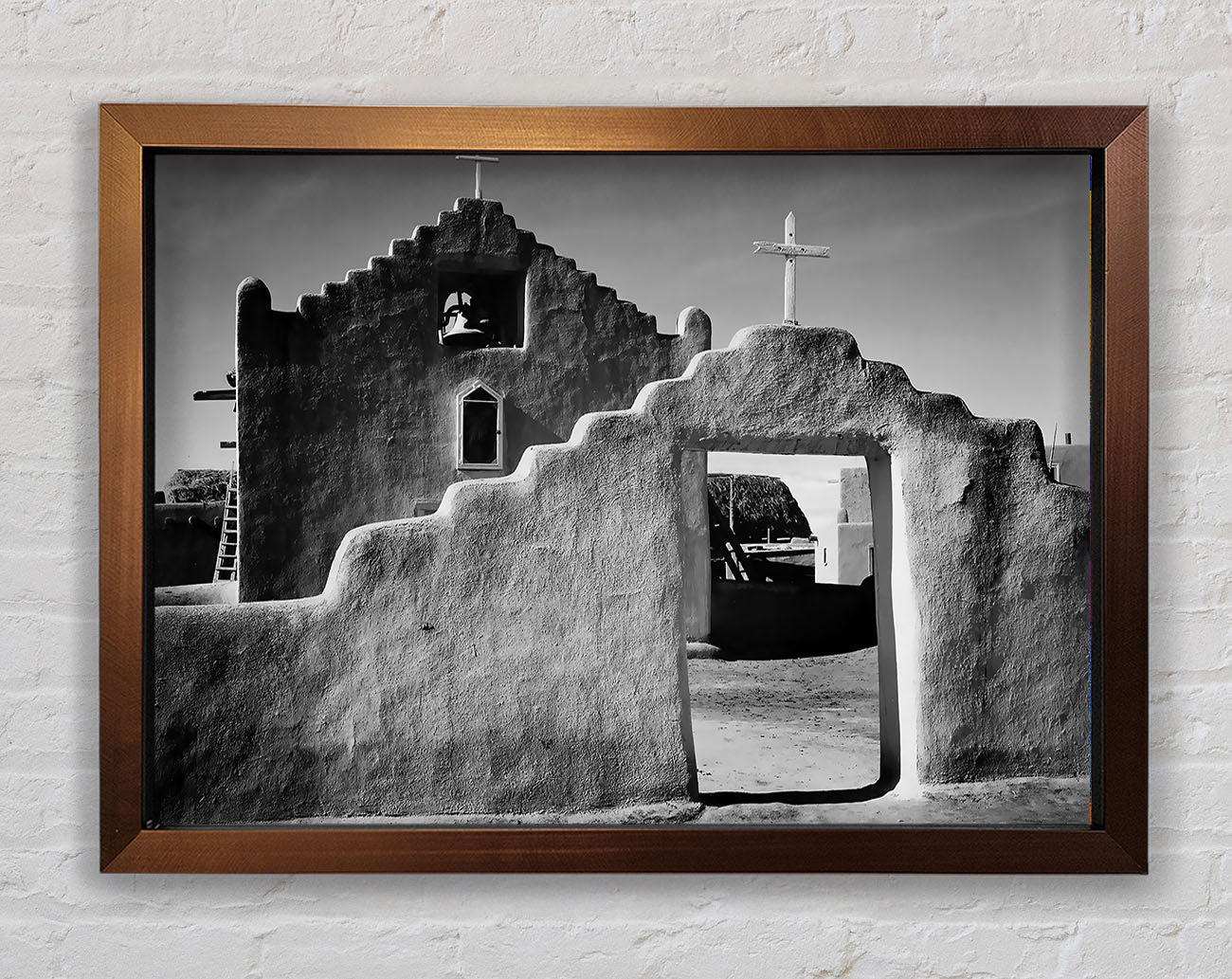 Ansel Adams Church In Taos Pueblo New Mexico 2 Framed Wall Art