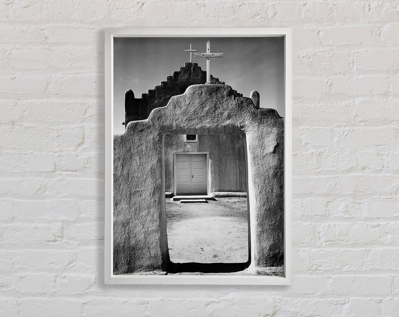 Ansel Adams Church Intaos Pueblo New Mexico Framed Wall Art