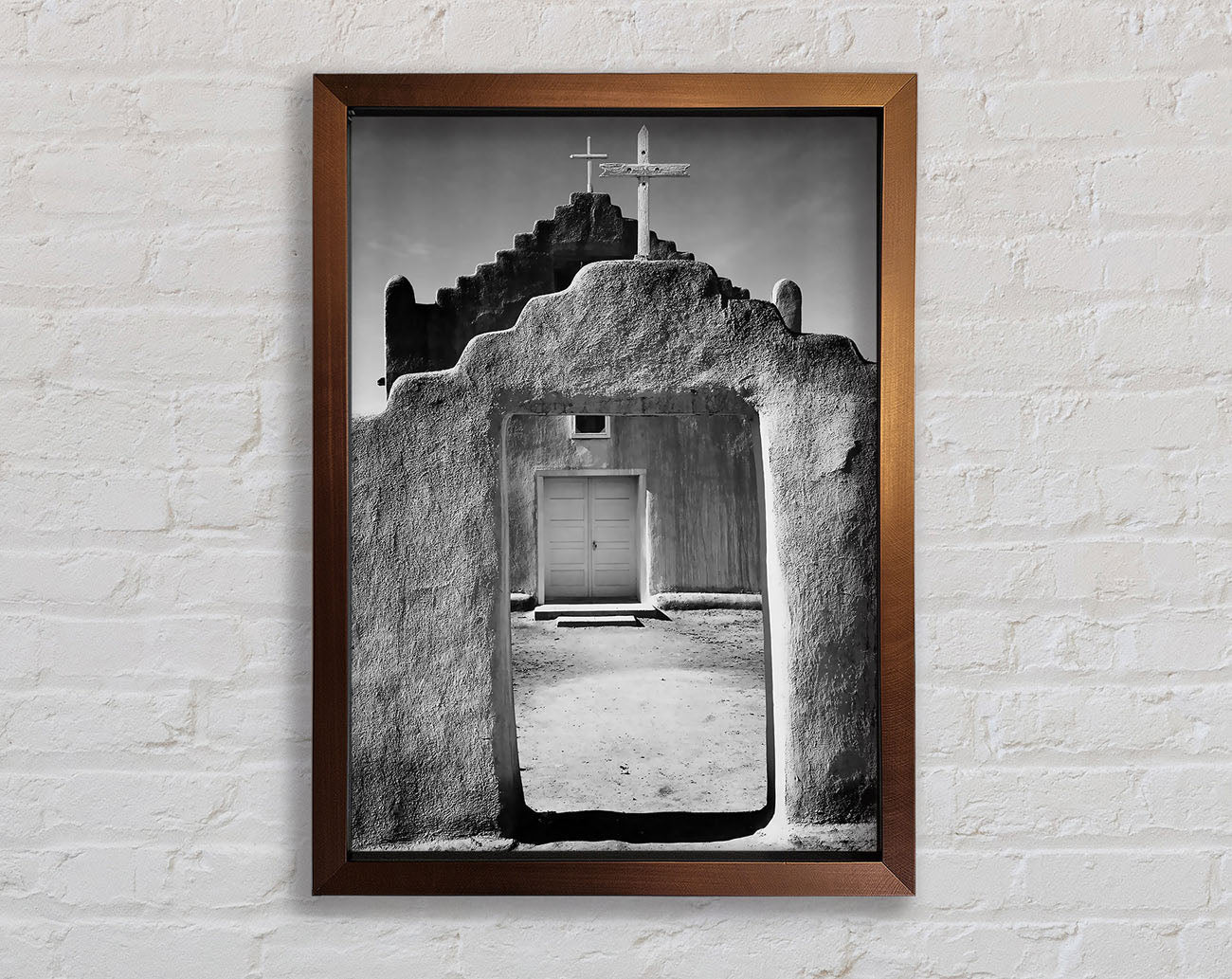 Ansel Adams Church Intaos Pueblo New Mexico Framed Wall Art