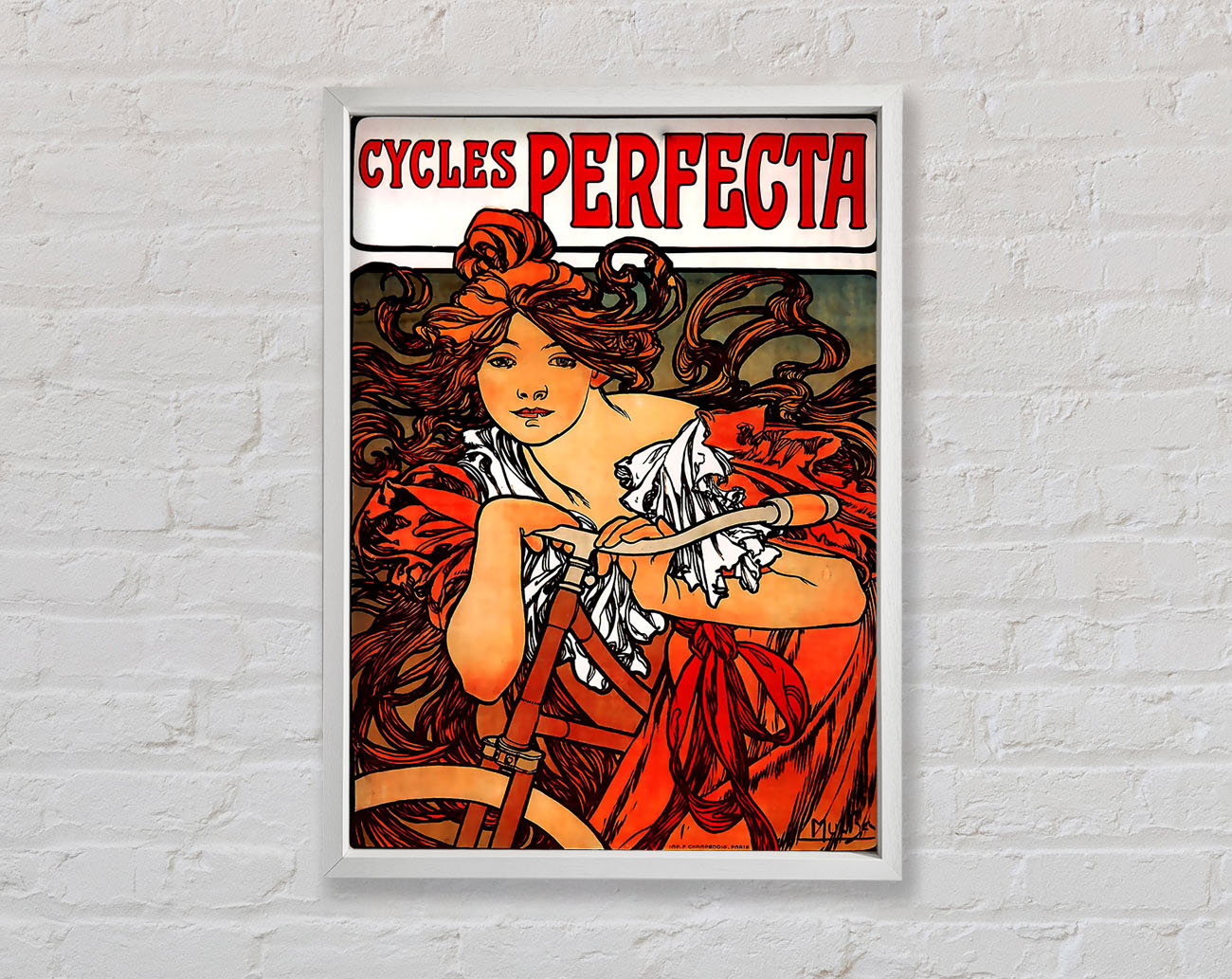 Alphonse Mucha Cycles Perfecta Framed Wall Art