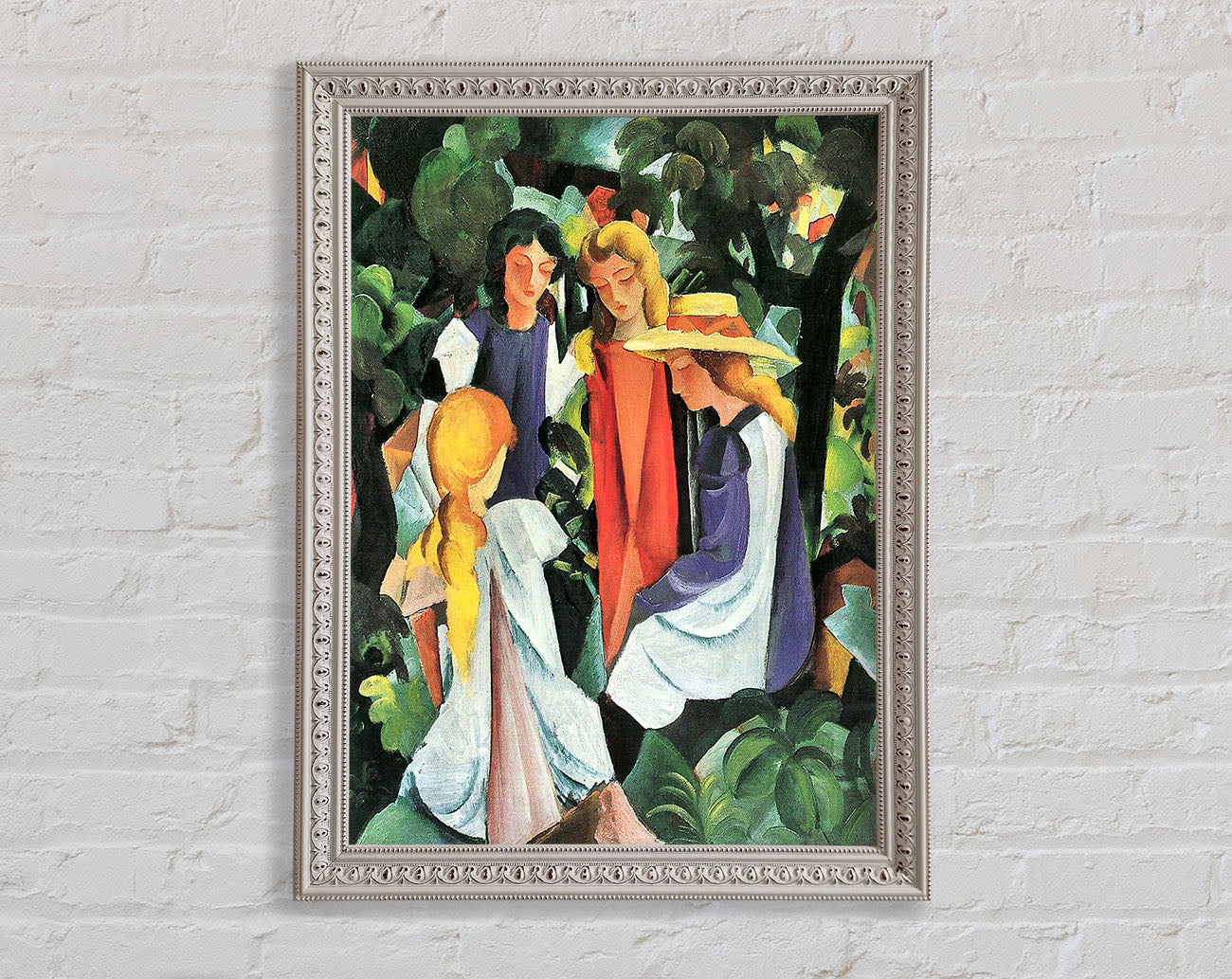 August Macke Four Girls Framed Wall Art