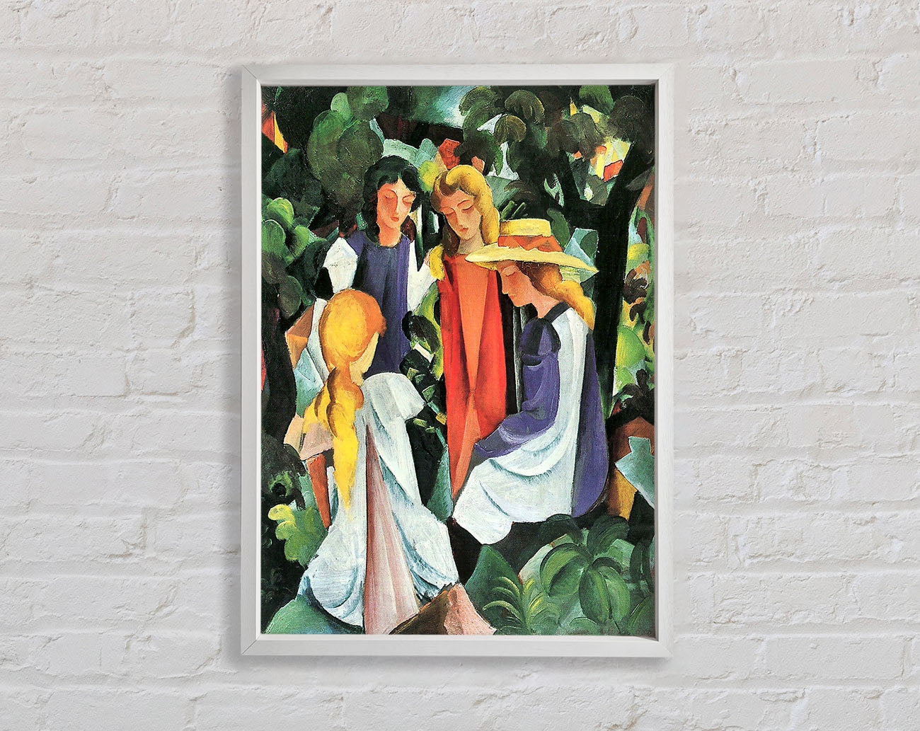 August Macke Four Girls Framed Wall Art