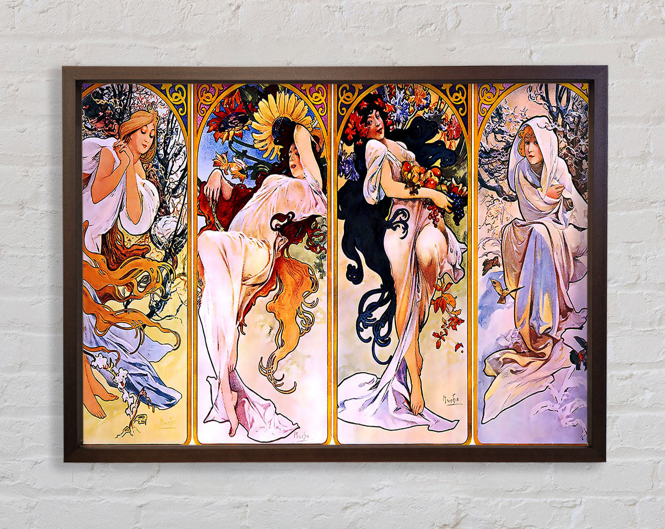 Alphonse Mucha Four Seasons Framed Wall Art