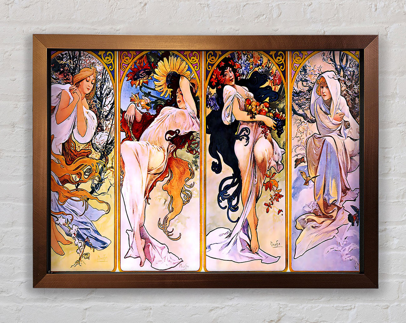 Alphonse Mucha Four Seasons Framed Wall Art