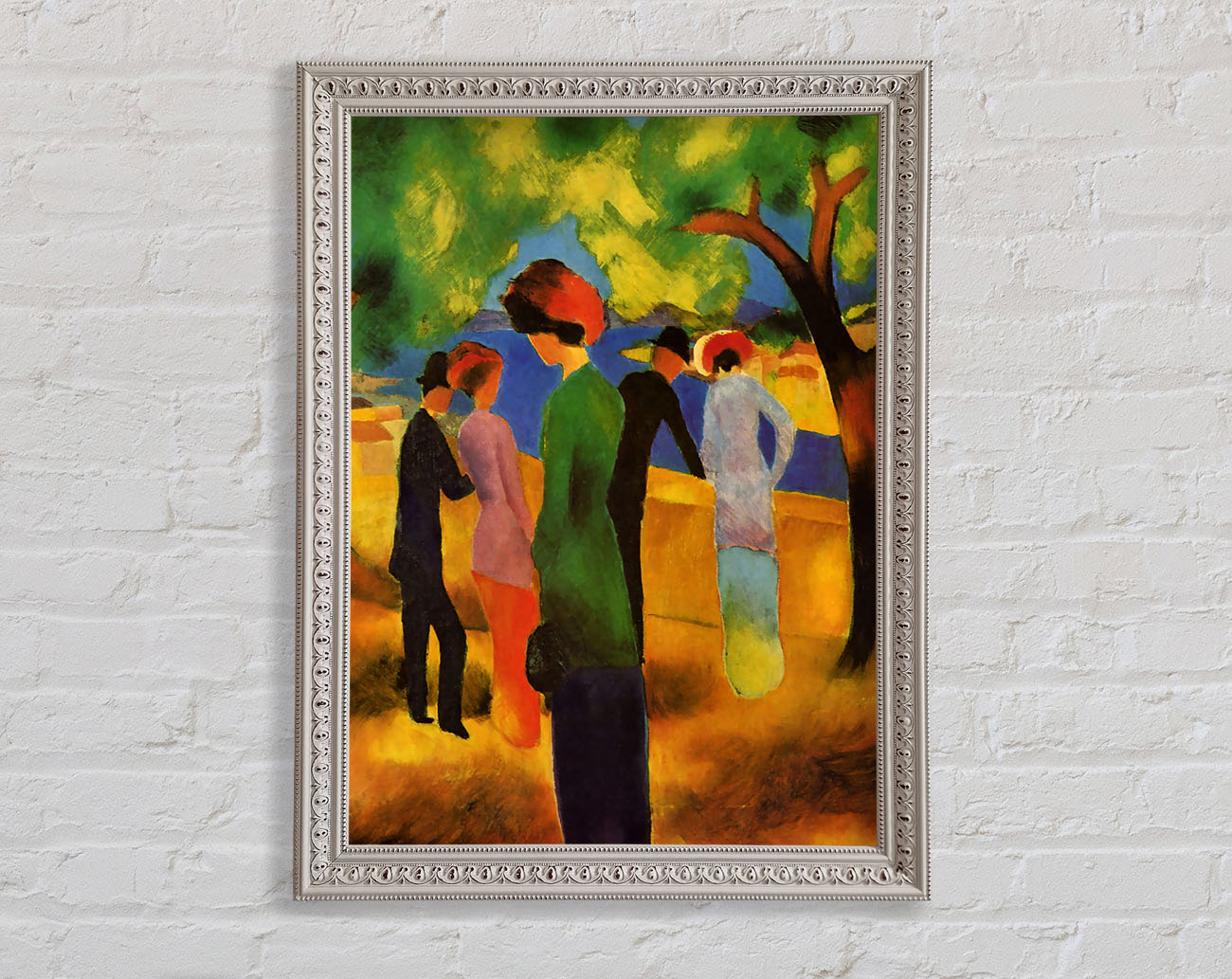 August Macke Lady In A Green Jacket Framed Wall Art