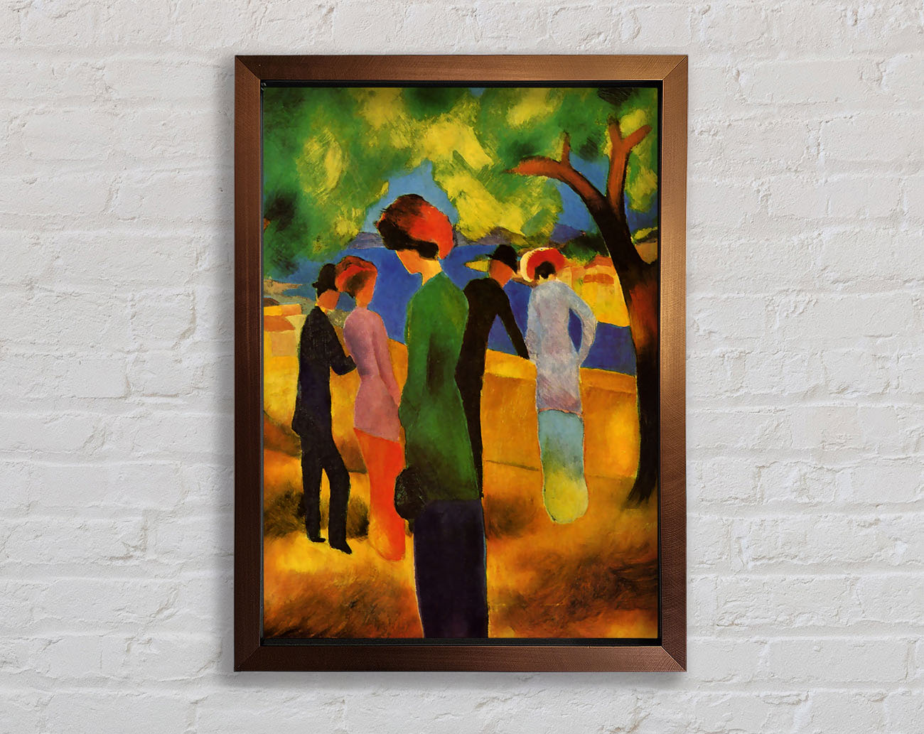 August Macke Lady In A Green Jacket Framed Wall Art