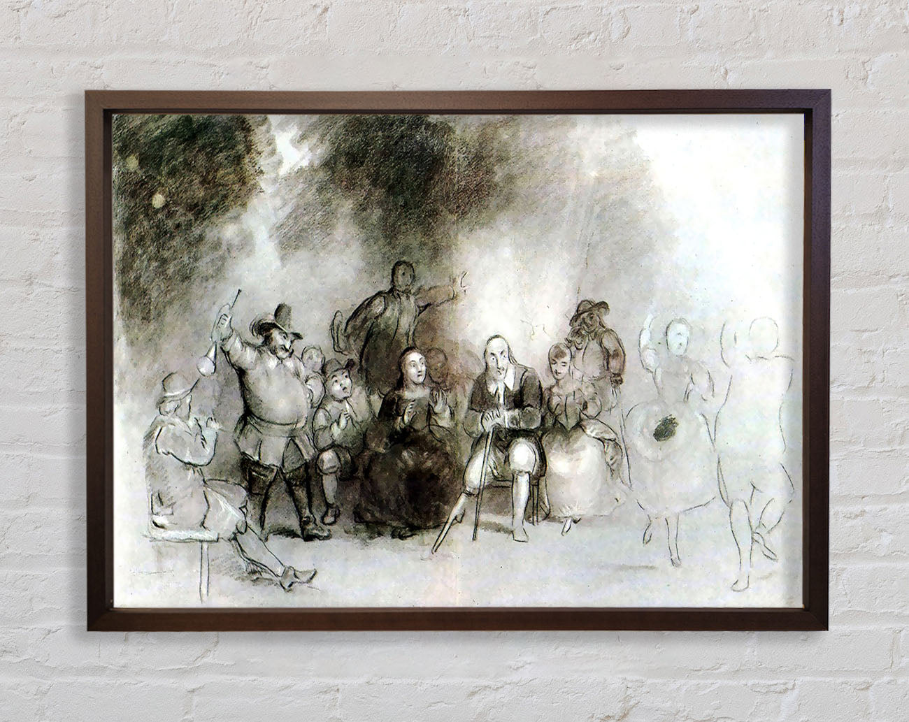 Asher Brown Durand Peter Stuyvesant To A Dance Event Framed Wall Art