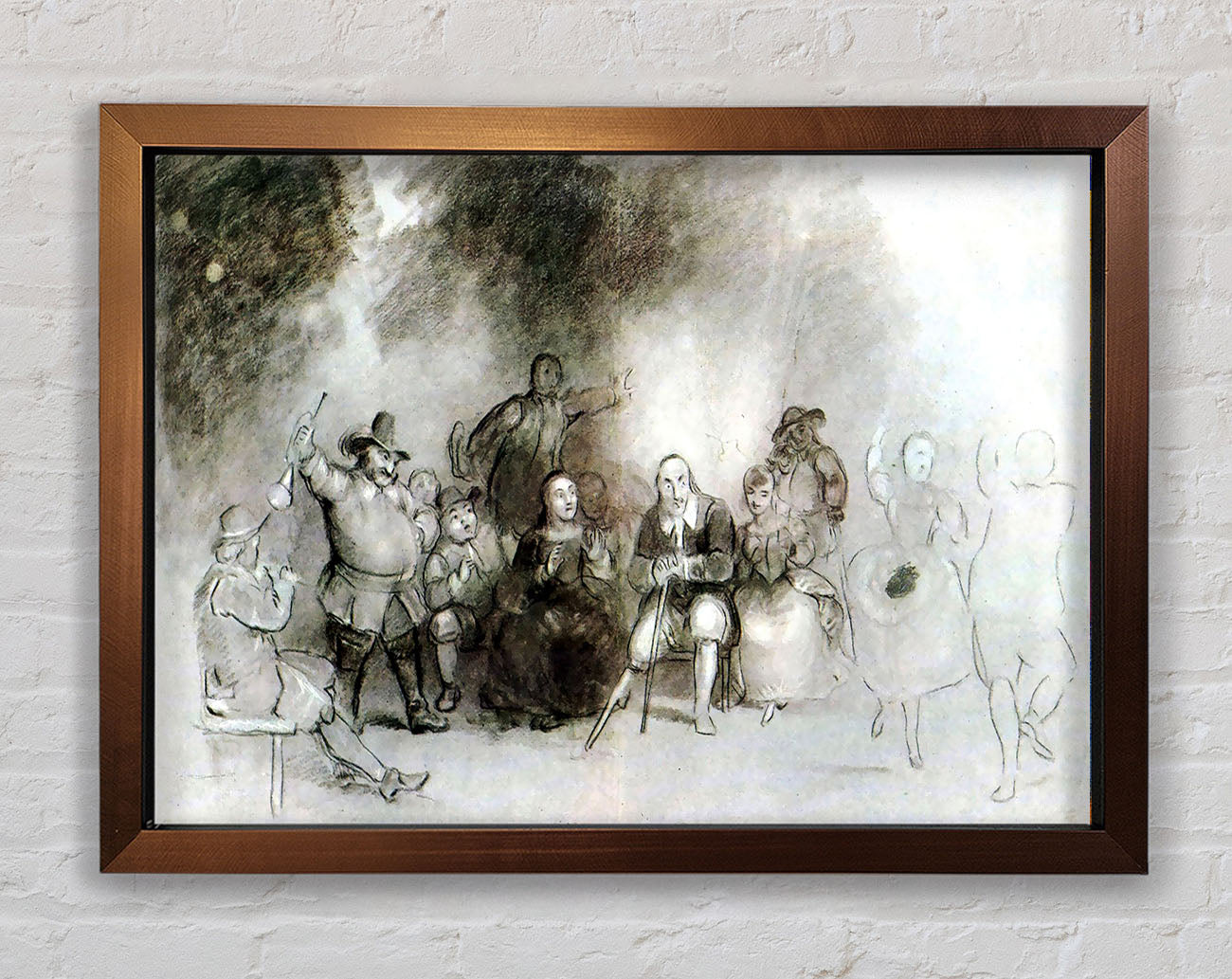 Asher Brown Durand Peter Stuyvesant To A Dance Event Framed Wall Art