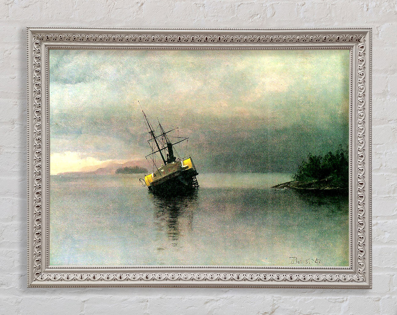 Bierstadt Shipwreck In Loring Bay Alaska Framed Wall Art