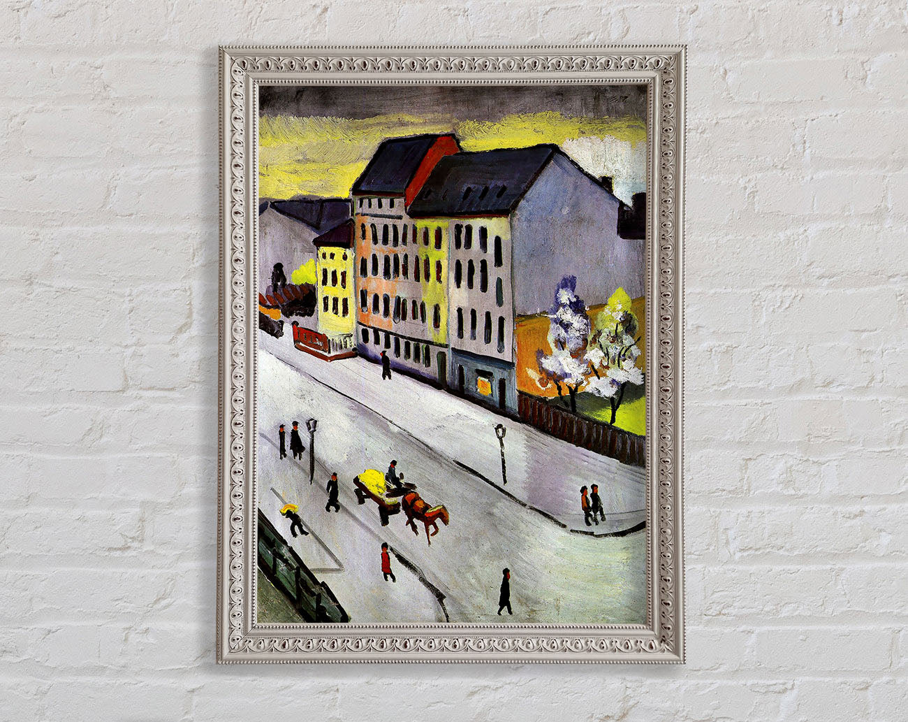 August Macke Street In Gray Framed Wall Art