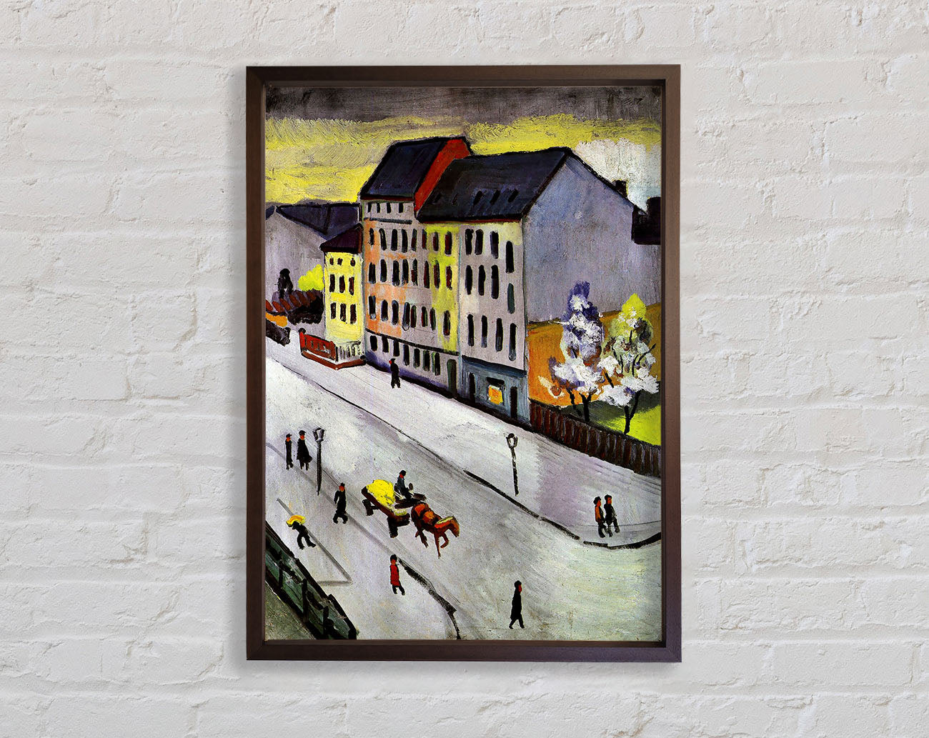 August Macke Street In Gray Framed Wall Art