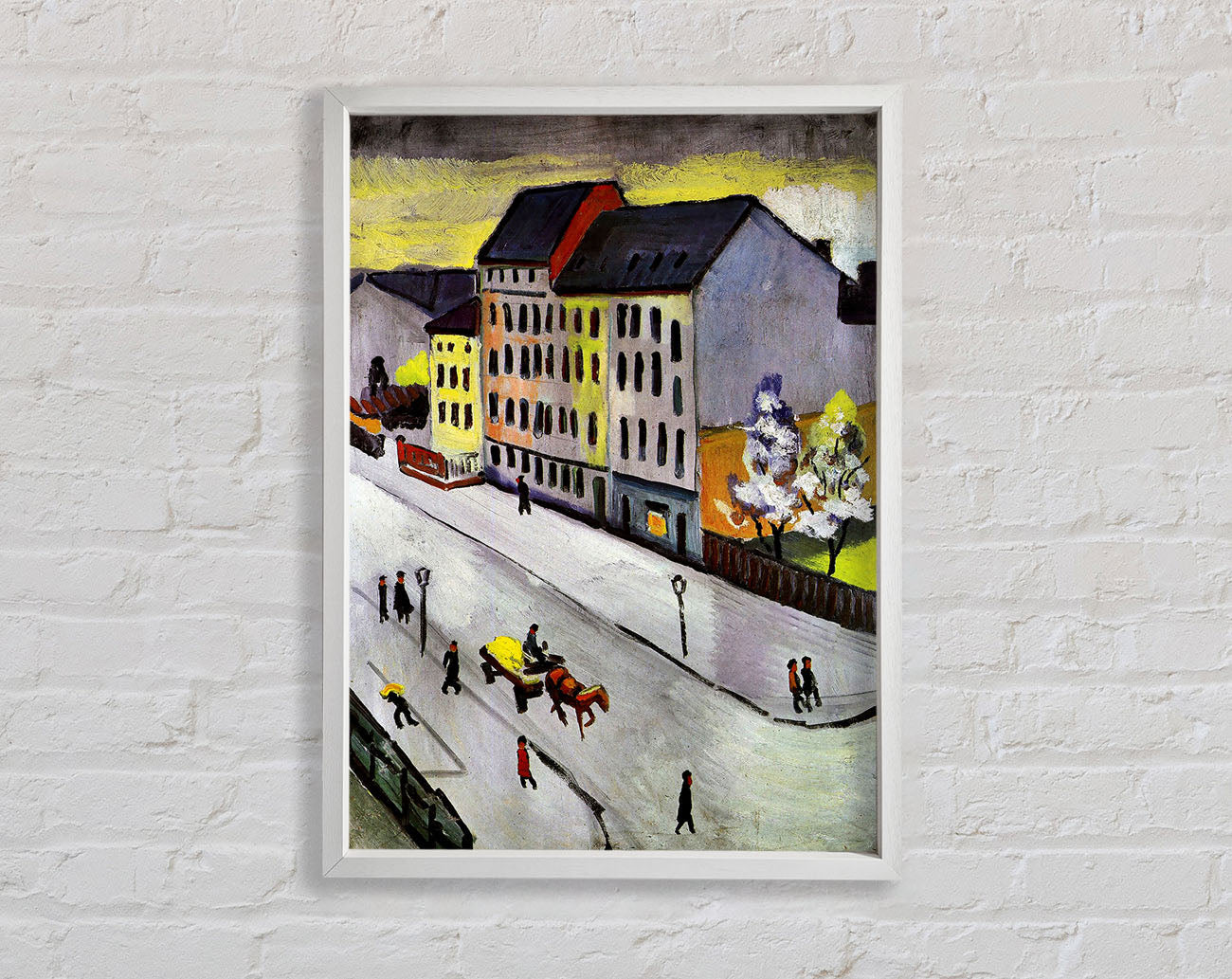 August Macke Street In Gray Framed Wall Art