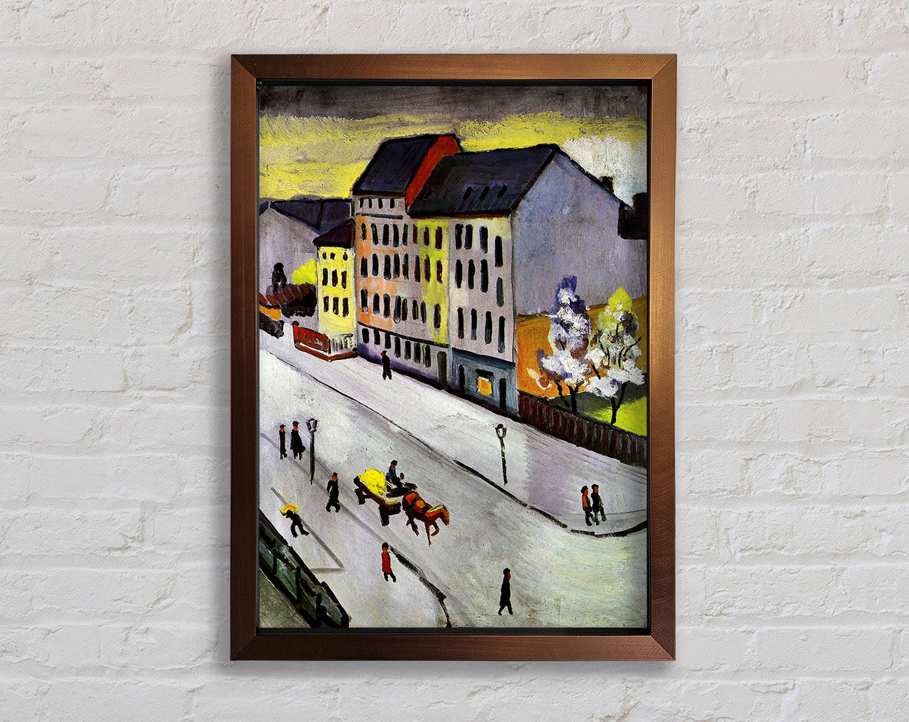 August Macke Street In Gray Framed Wall Art