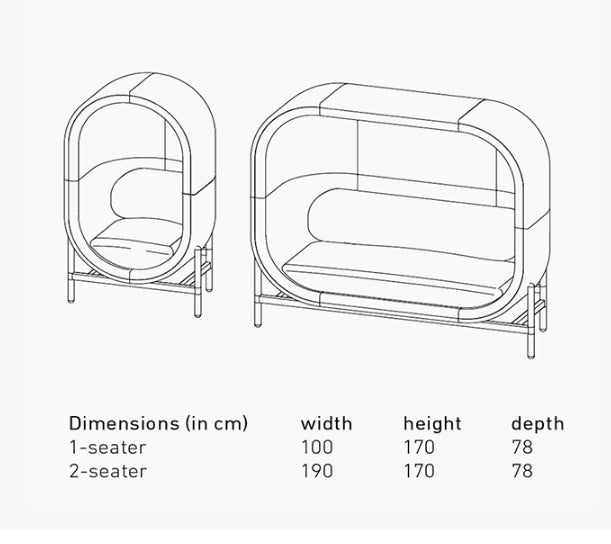 Space Egg Shape Two Seater Sofa, Single Seater