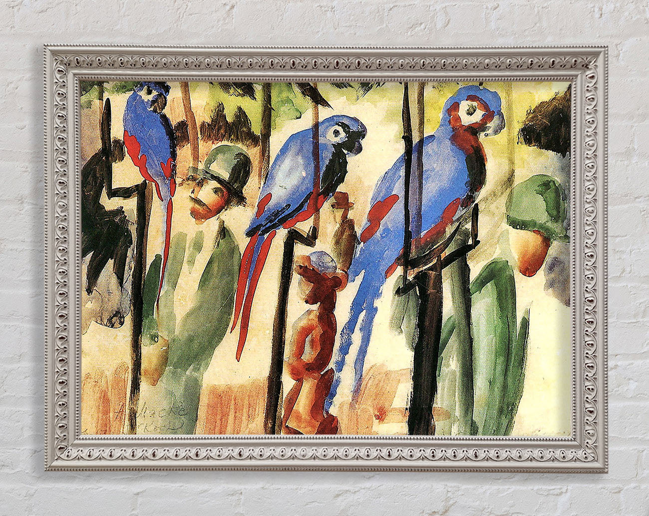 August Macke With The Parrots Framed Wall Art
