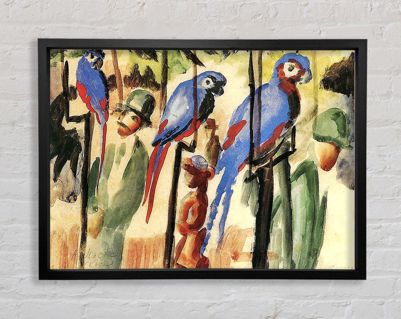 August Macke With The Parrots Framed Wall Art