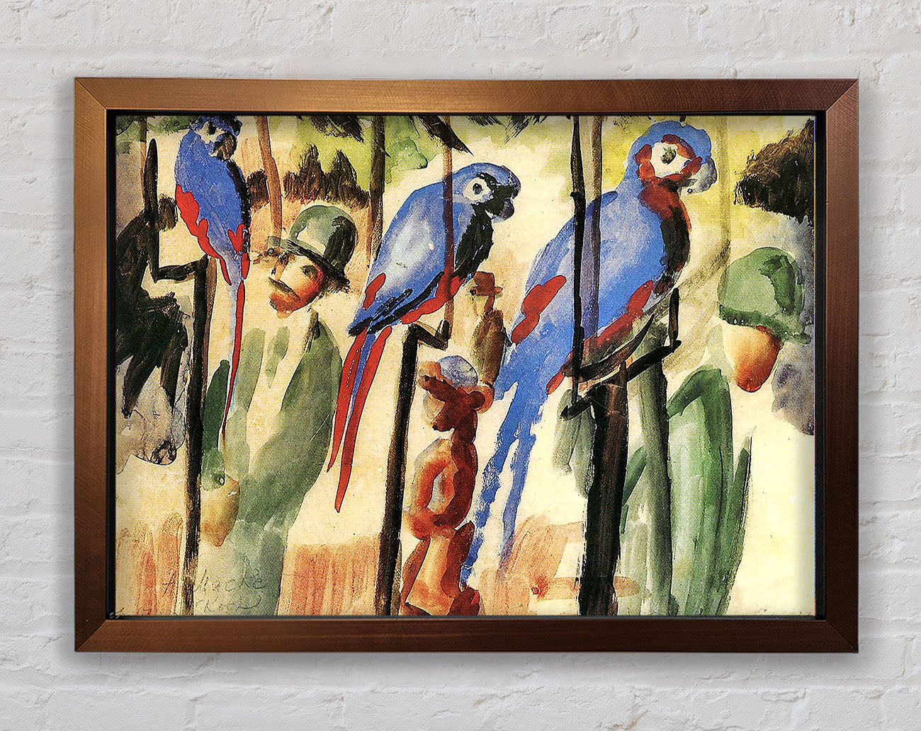 August Macke With The Parrots Framed Wall Art