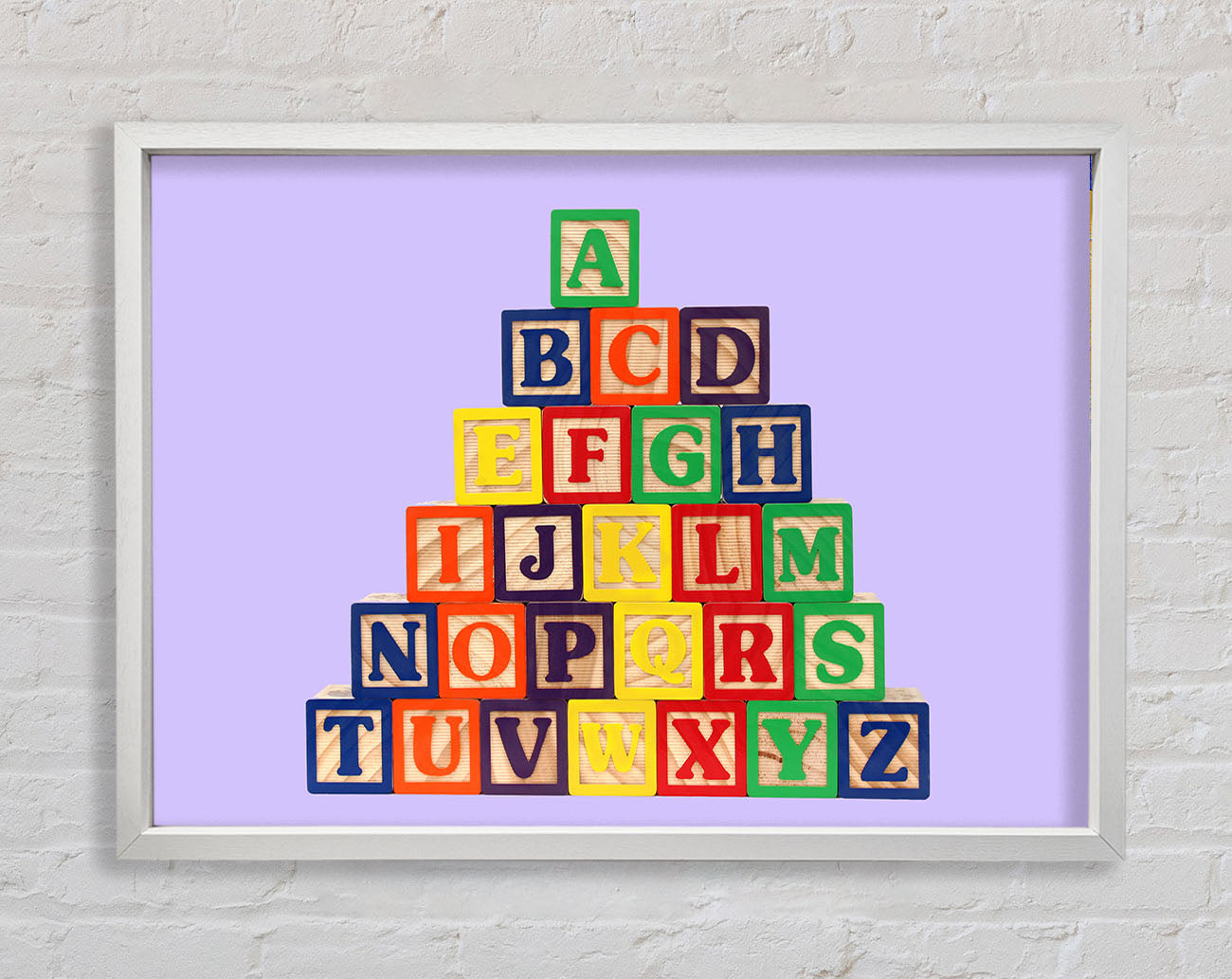 Alphabet Blocks Lilac Framed Wall Art