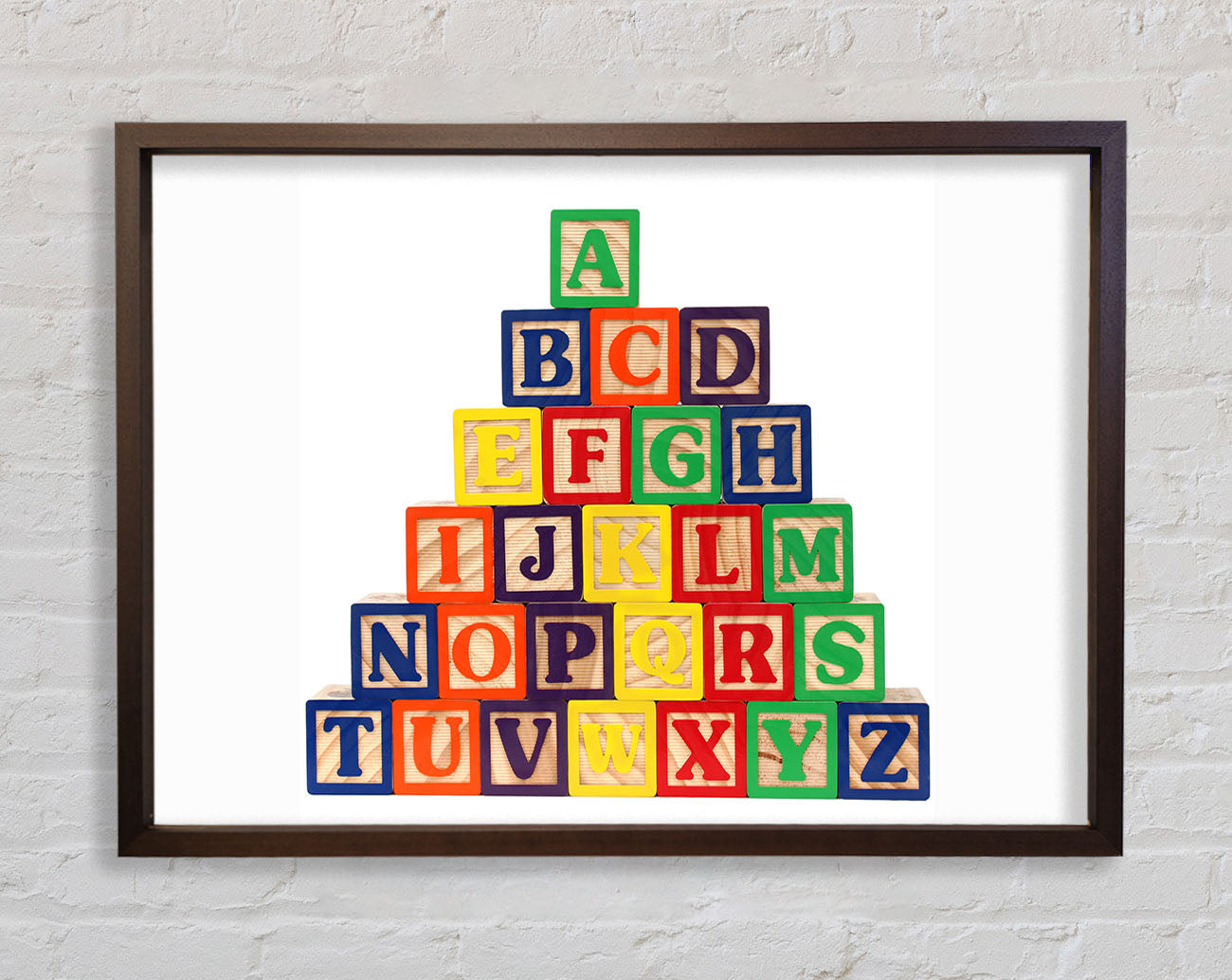 Alphabet Blocks White Framed Wall Art