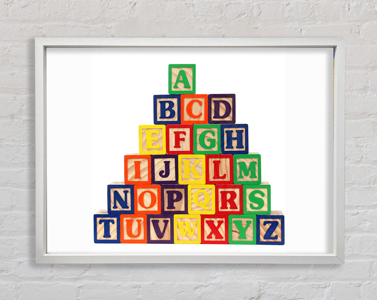 Alphabet Blocks White Framed Wall Art