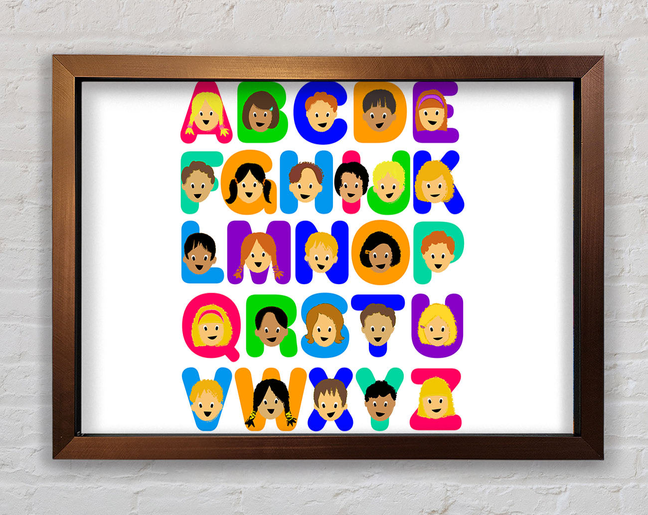 Alphabet Children White Framed Wall Art