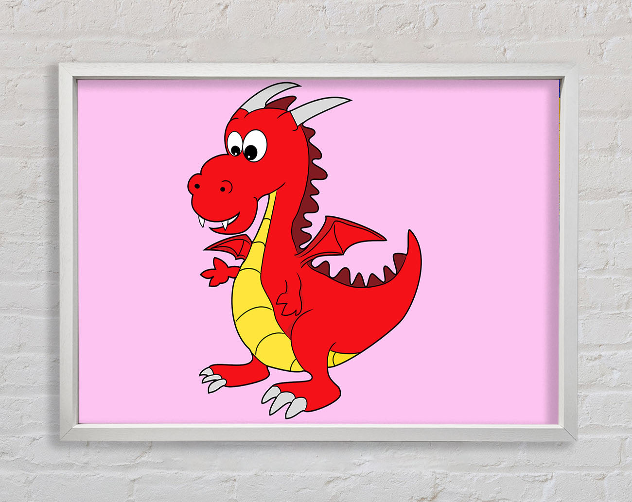Big Dragon Pink Framed Wall Art