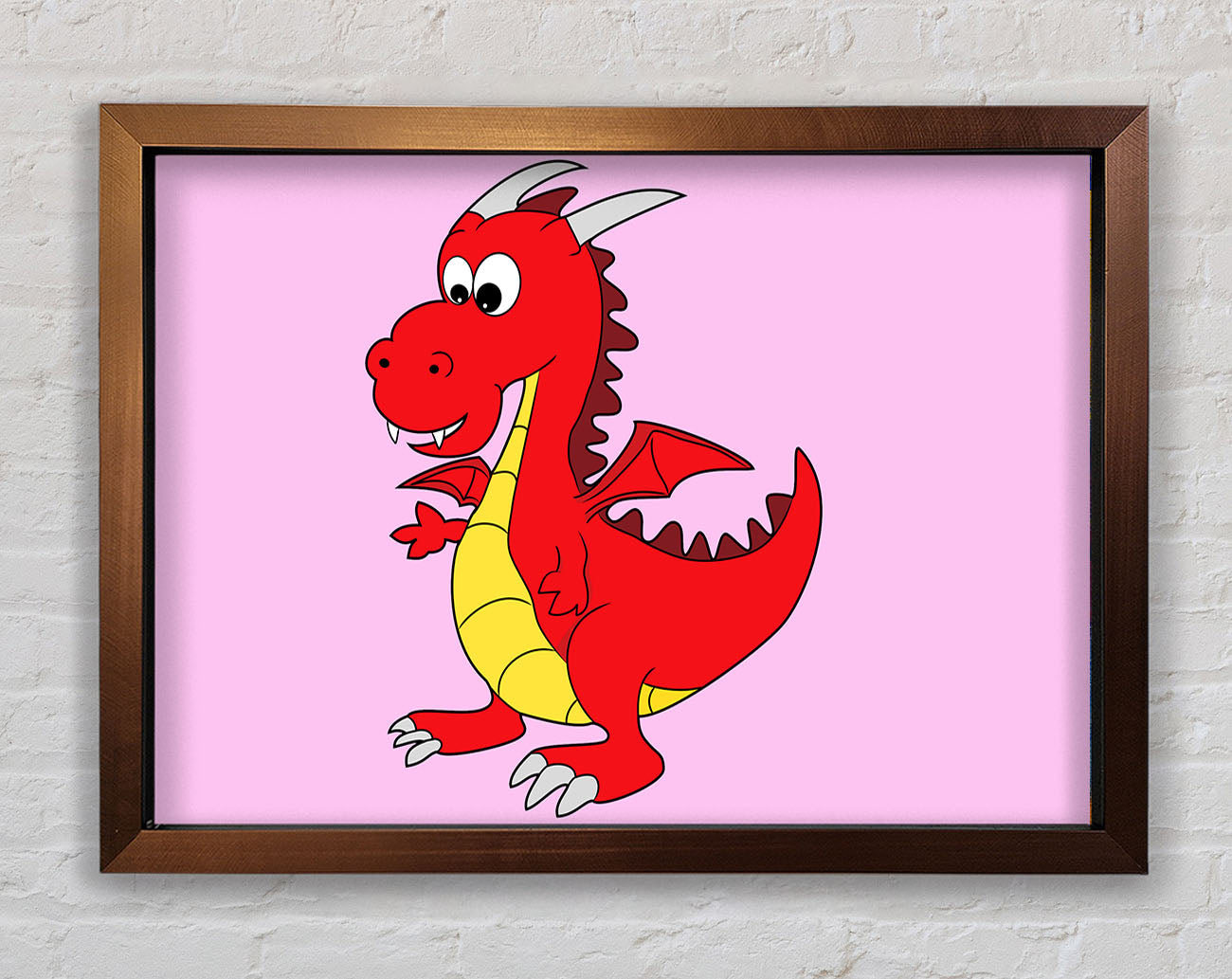 Big Dragon Pink Framed Wall Art