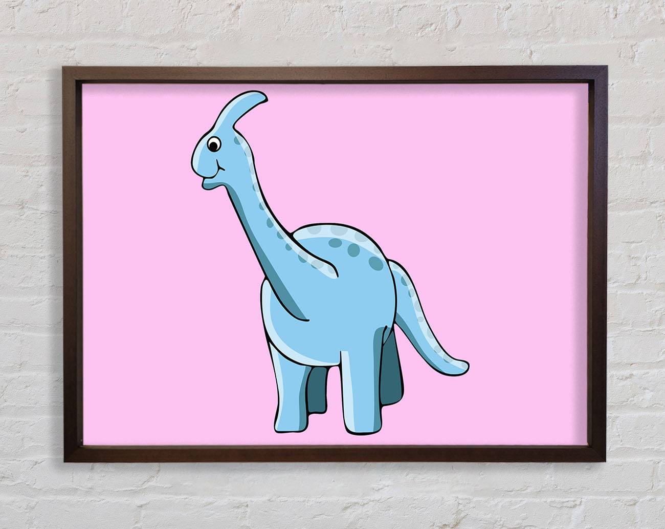 Big Funny Dinosaur Pink Framed Wall Art