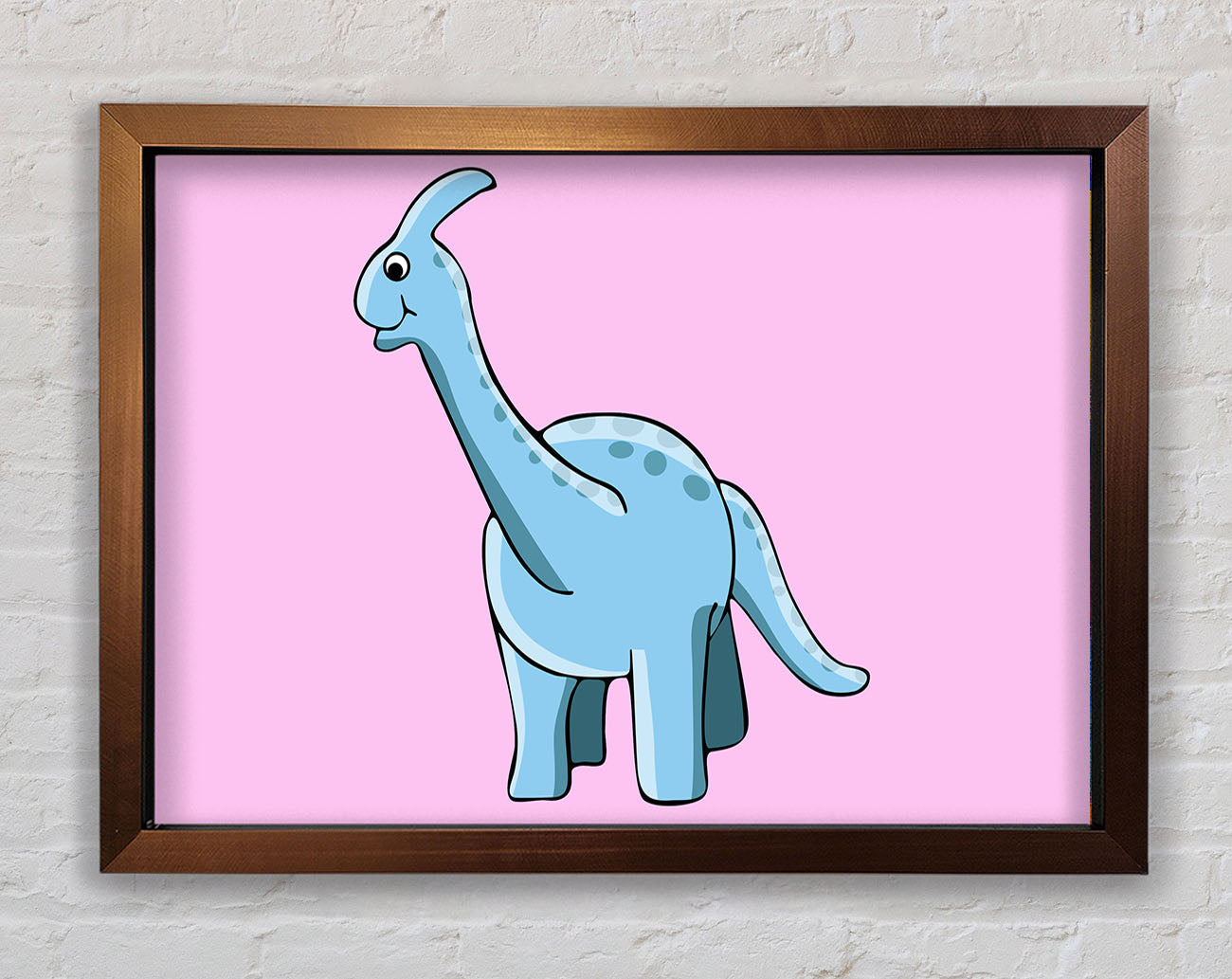 Big Funny Dinosaur Pink Framed Wall Art