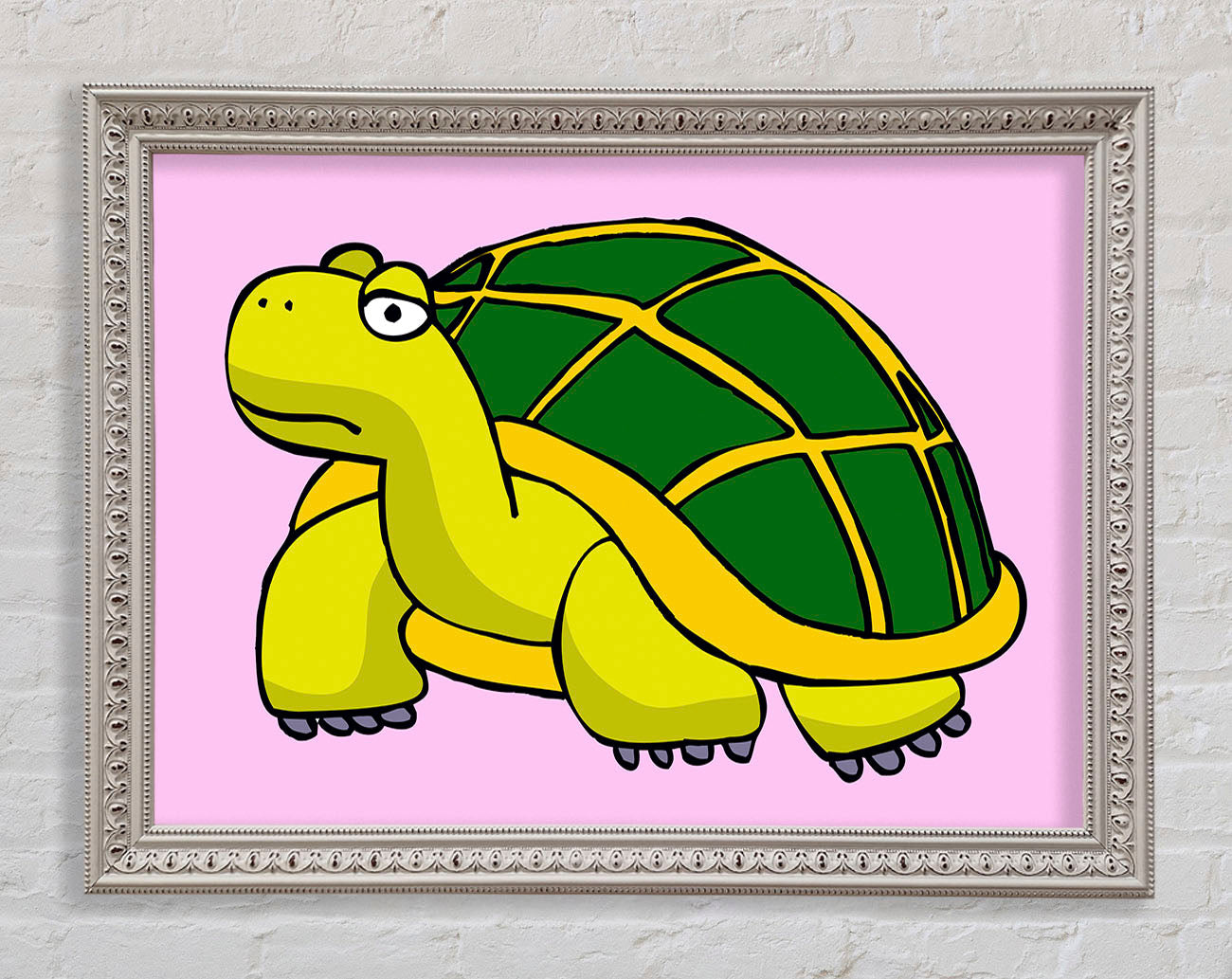 Big Turtle Pink Framed Wall Art