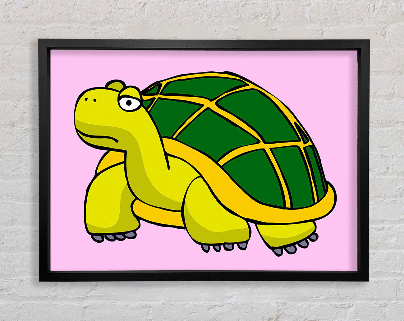 Big Turtle Pink Framed Wall Art